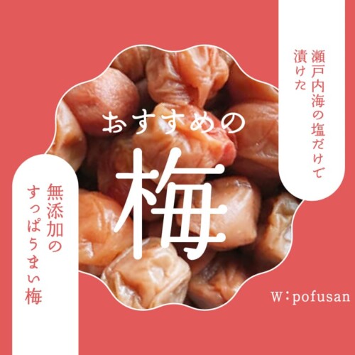 【瀬戸内海の塩だけで漬けた】おすすめの梅干しをご紹介します！【無添加のすっぱうまい梅】記事のアイキャッチ画像