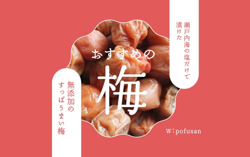 【瀬戸内海の塩だけで漬けた】おすすめの梅干しをご紹介します!【無添加のすっぱうまい梅】記事のアイキャッチ画像
